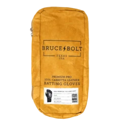 Bruce Bolt PREMIUM PRO Long Cuff Batting Gloves: Black -Baseball Gear Shop LC BLKG BAG