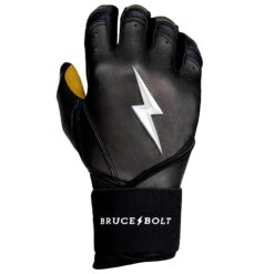 Bruce Bolt PREMIUM PRO Long Cuff Batting Gloves: Black -Baseball Gear Shop LC BLKG RIGHT