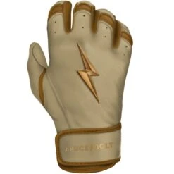 Bruce Bolt PREMIUM PRO Gold Series Batting Gloves: Short Cuff -Baseball Gear Shop SC GLD RIGHT