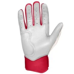 Bruce Bolt PREMIUM PRO BADER Series Short Cuff Batting Gloves: White -Baseball Gear Shop SC HBW PALM