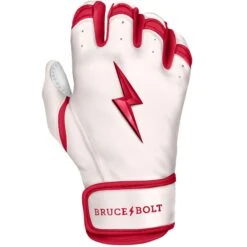 Bruce Bolt PREMIUM PRO BADER Series Short Cuff Batting Gloves: White -Baseball Gear Shop SC HBW RIGHT