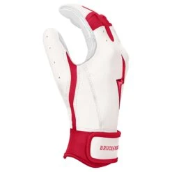 Bruce Bolt PREMIUM PRO BADER Series Short Cuff Batting Gloves: White -Baseball Gear Shop SC HBW SIDE